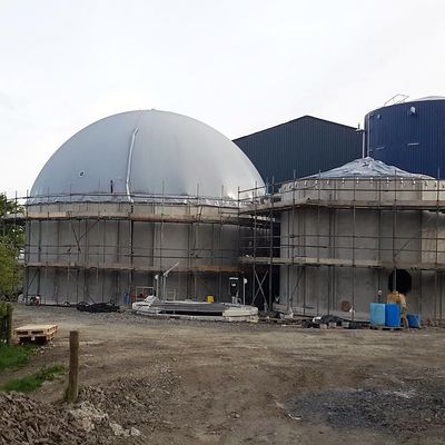 White 500m3 Double Membrane Gas Holder , Gas Dome For Methane Storage