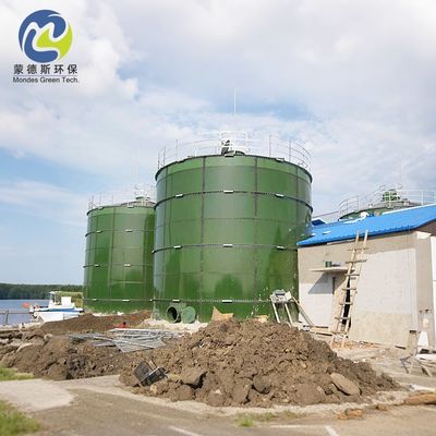 Industrial Glass Lined Bolt Together Water Tanks Dark Green Coating Color