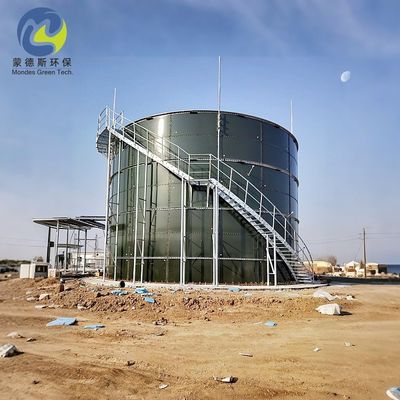 Rust Resistant Blue Color Bolted Storage Tanks For Holiday Test 1100v 20M3 To 20000M3