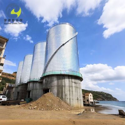 Anti Corrosion Spiral Flat Bottom Silo For Sale Galvanized Steel Corrugated Metal Grain Silos