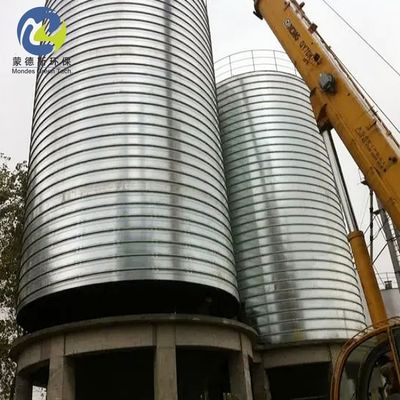 Anti Corrosion Spiral Flat Bottom Silo For Sale Galvanized Steel Corrugated Metal Grain Silos