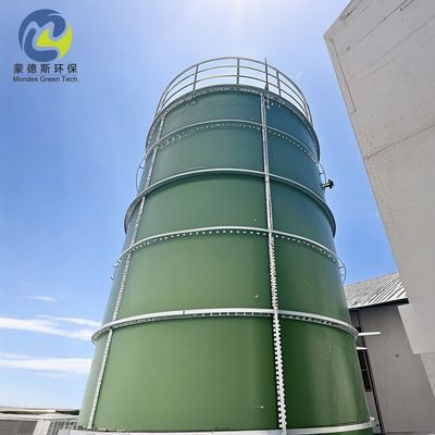 20 to 20000m³ Green Cylindrical Composite Stainless Steel Bolted Tanks For Waste Water