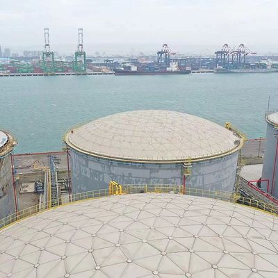 Weather Resistance Aluminum Geodesic Dome Roof Rapid Installation For Drinking Water Storage And Oil Storage Tank