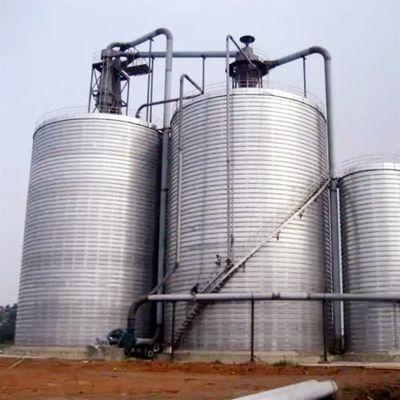 Corrosion Resistant Spiral Steel Silo Tank Cylindrical For Grain Storage